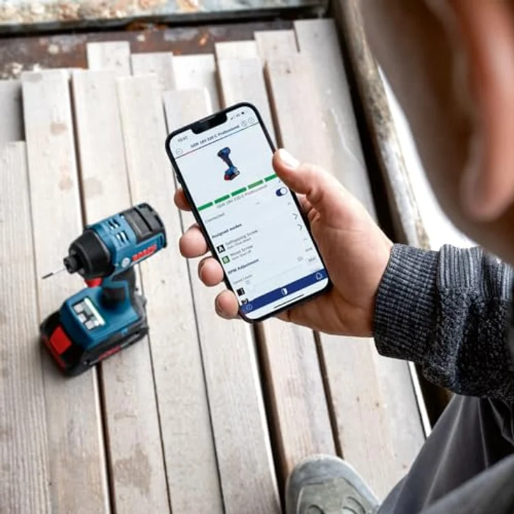 Bosch Professional 18V System Akku Drehschlagschrauber GDR 18V-220 C, bürstenloser Motor, 220 Nm Durchzugskraft, inkl 2x 5.0Ah Akku, Ladegerät GAL 18V-40, Connectivity-Modul, L-BOXX – Bild 4