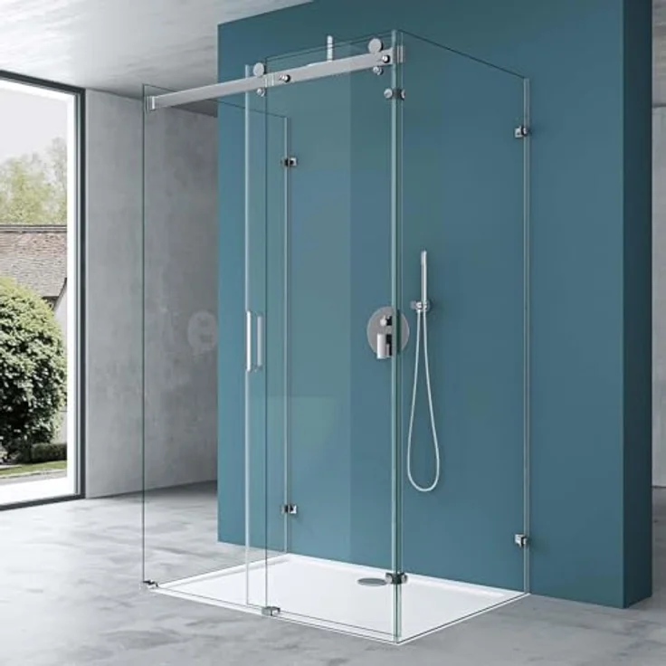 Mai & Mai Ravenna17-2, U-FORM Duschkabine mit Schiebetür, 8mm ESG-Sicherheitsglas in Klarglas, NANO-Beschichtung, BxT: 100x70 cm – Bild 2