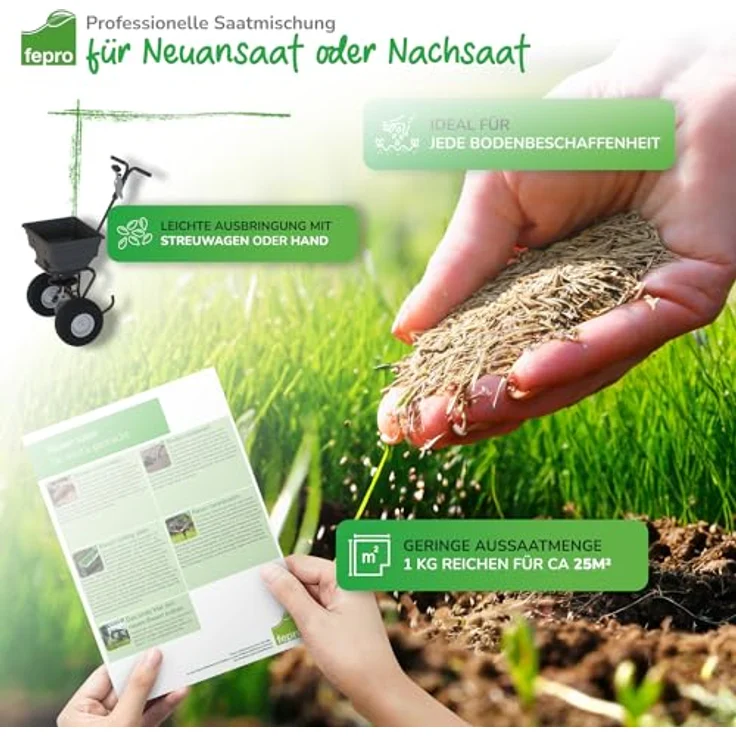 BELKO 5kg Rasensamen Sport und Spiel, schnellkeimend, robust und tiefgrün, ideal für Neuansaat und Nachsaat, 200m², Pflegeleicht, Frühjahrseinsatz – Bild 4
