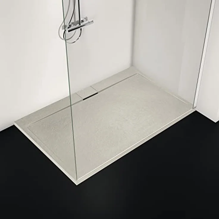 Ideal Standard Ultra Flat S i.life Rechteck-Brausewanne, 1400x800x30mm, Mineralguss in Carraraweiss, rutschhemmend, bodenebener Einbau – Bild 5
