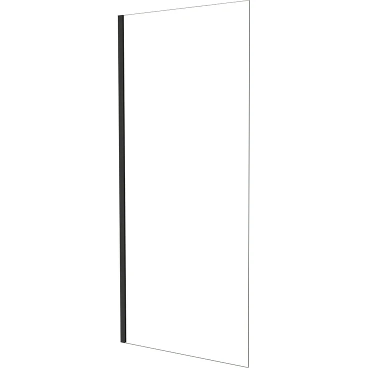 AICA Walk In Dusche 80 x 185cm, Schwarz, Duschwand aus 6mm NANO ESG Sicherheitsglas, spritzwassergeschützt, inkl. Montagezubehör