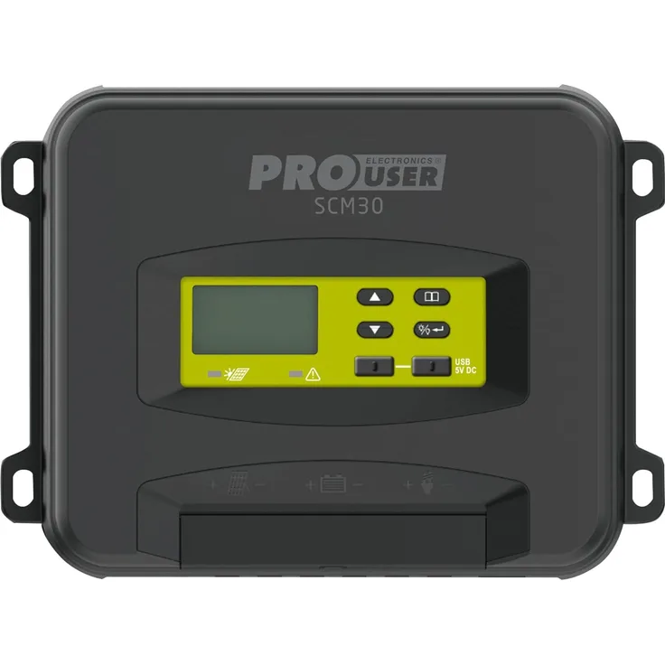 ProUser SCM30, MPPT Laderegler 12 V, 24 V, 30A, effiziente Batterieladung mit Tiefentladeschutz