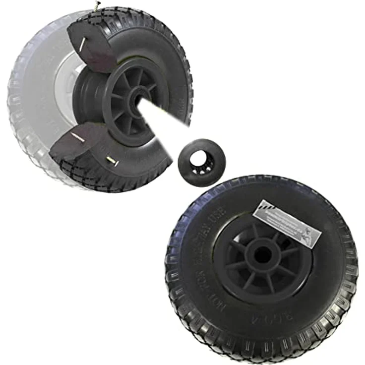 TRUTZHOLM 2X Sackkarrenrad Vollgummi 260x85mm 3.00-4 Ersatzrad Rad Reifen für Sackkarre schwarz - Preisvergleich – Bild 1