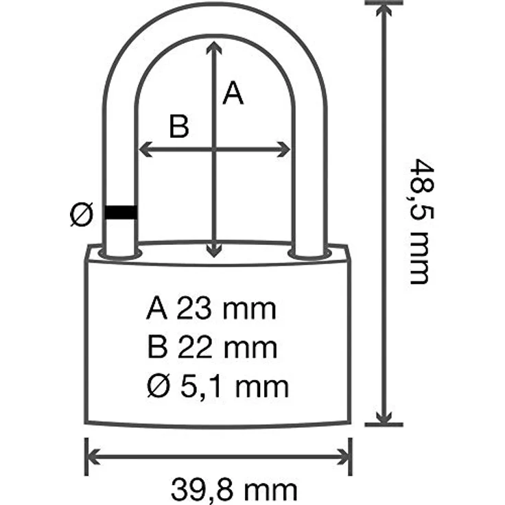 Sygonix Vorhängeschloss Sygonix SY-5045284 Vorhängeschloss 39.8 mm verschieden schließend Go, aus korrosionsbeständigem Messing - Preisvergleich – Bild 4