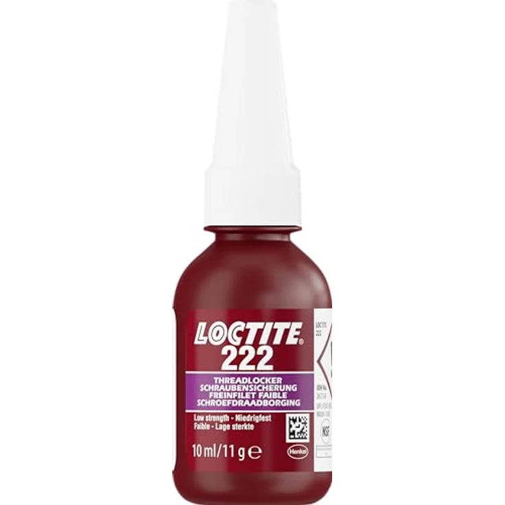 Loctite LOCTITE 222, niedrigfeste Schraubensicherung für Metallgewinde, Flüssigkleber für Justierschrauben, violett, 1x10ml – Bild 1