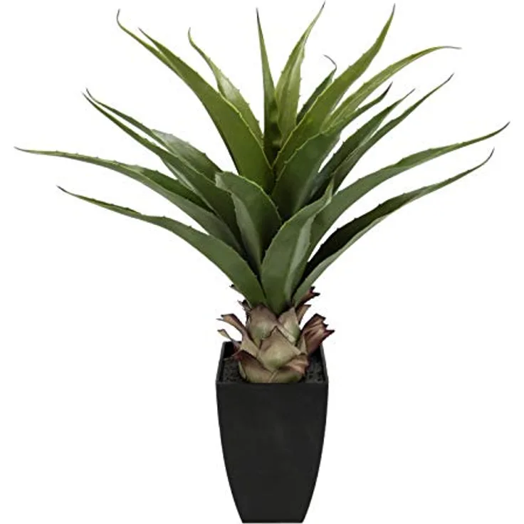 Künstliche Agave im Topf Kunstpflanze Aloe Vera Sansevieria Pflanzen Grünpflanze Kunstblume Topfpflanze Zimmerpflanze Deko Terrasse Balkon