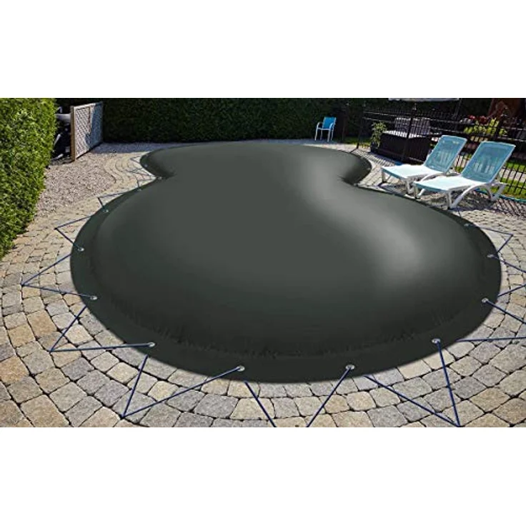 ANKO PLANEN Aufblasbare achtform Poolabdeckung Poolplane aus LKW Plane 680 g/m² (1360g/m²) (4,70m x 3,00m, Anthrazit RAL7016) – Bild 2