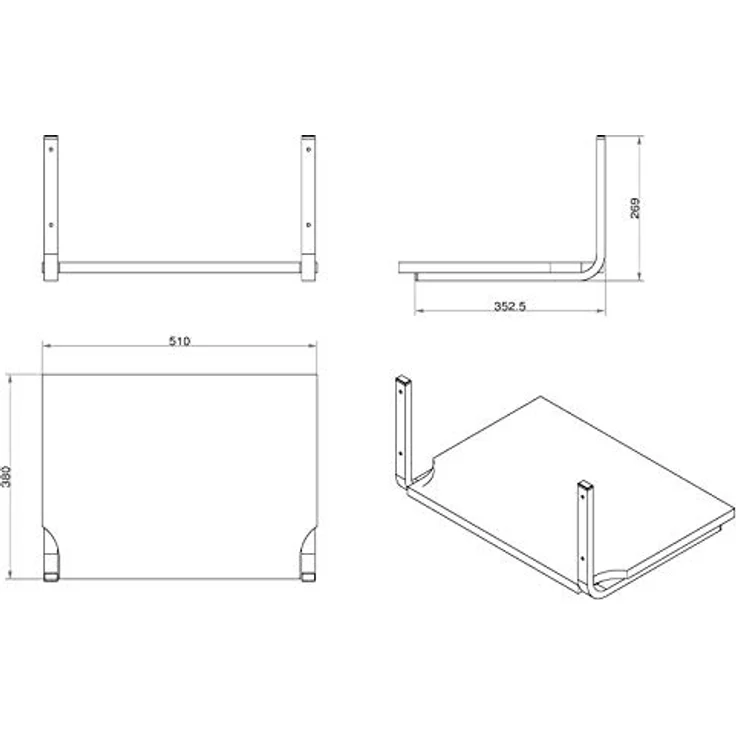 SO-TECH® Gerätehalter für Mikrowelle, Backofen und Grill, robust bis 30 kg, 510 x 380 mm, inkl. Montagematerial – Bild 2