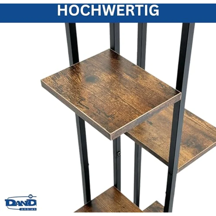 DanDiBo Blumenständer Metall Schwarz 6 Etagen Holz Blumenregal 120 cm Pflanzenregal Design Pflanzenhocker – Bild 6