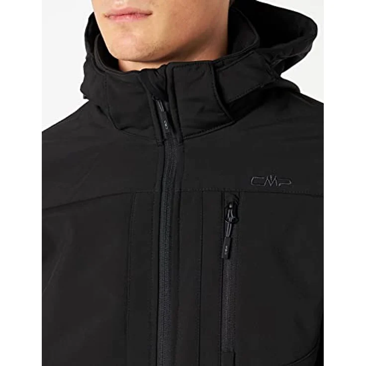 CMP Softshelljacke CMP Herren Softshelljacke mit Innenfleece Zip Hood, wind- und wasserdicht, atmungsaktiv, Schwarz – Bild 3