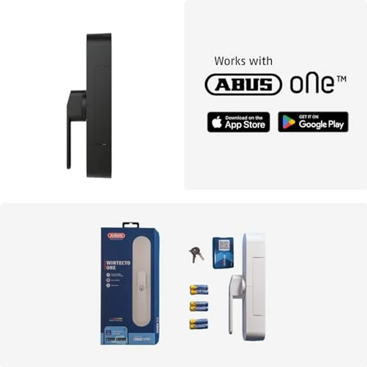 ABUS WINTECTO One – Smarter Fenstergriff mit Alarmfunktion und einfacher Montage ohne Bohren – Schwarz, gleichschließend (AL0125) – Bild 4