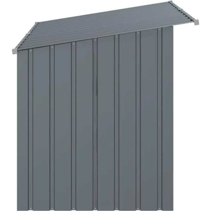 vidaXL Hundehütte mit Dach Anthrazit 153x91x110 cm Verzinkter Stahl – Bild 5