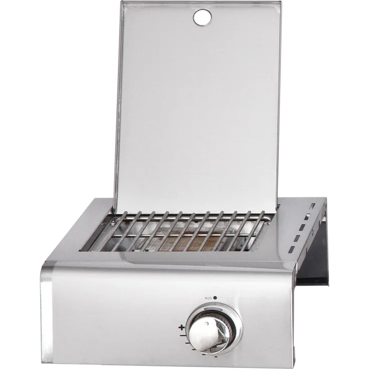 ALLGRILL ALL'GRILL Chef XL Steakzone Keramikbrenner 3,5 kW 60x34x14 cm, Gasgrill mit separatem Regler und Zündknopf, inkl. Anleitung und Montagematerial, blau