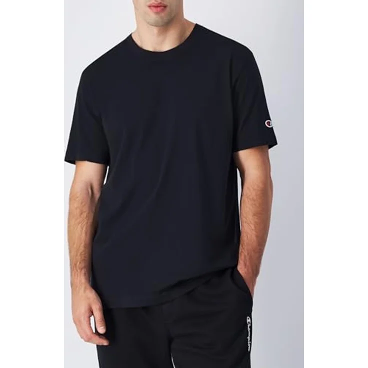 Champion T-Shirt Casual, Herren, Figurbetont, 100% Baumwolle, Schwarz, 2er-Pack (L) – Bild 2