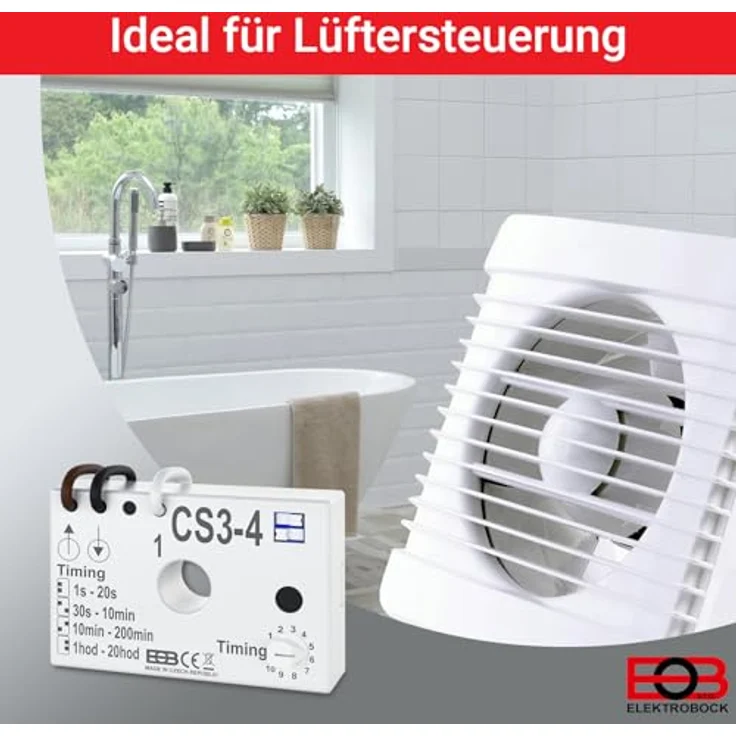 Elektrobock CS3-4 Zeitschaltuhr mit Nachlaufrelais für Widerstands- und Induktionsbelastungen, Unterputzinstallation – Bild 3