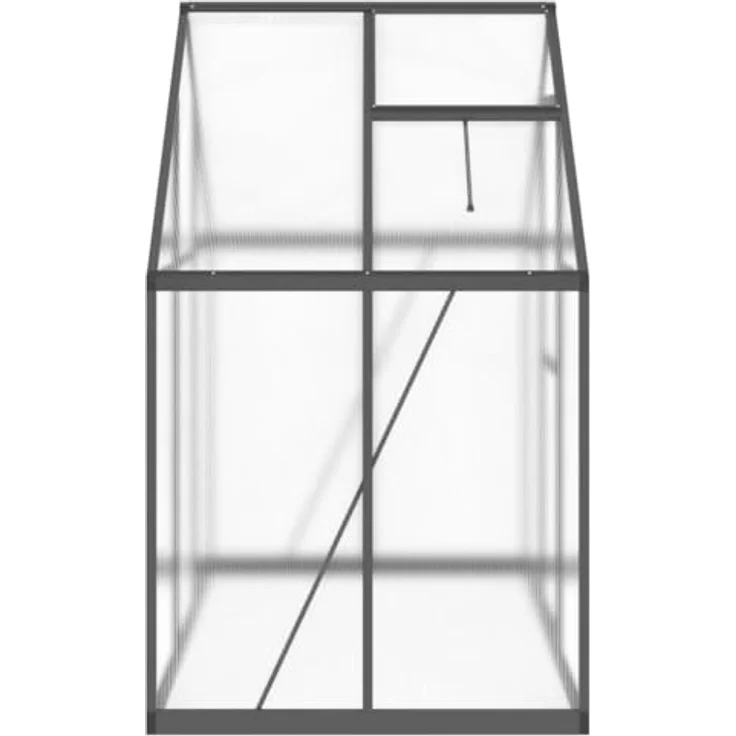vidaXL Gewächshaus mit Fundamentrahmen Anthrazit 169x114x195 cm Alu, UV-beständige Platten, Durchdachtes Design, Langlebiger Rahmen – Bild 4