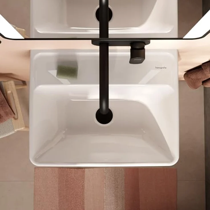 hansgrohe Xanuia Q Handwaschbecken, 500x390mm, wandmontiert, ohne Hahnloch und Überlauf, weiss glänzend – Bild 7