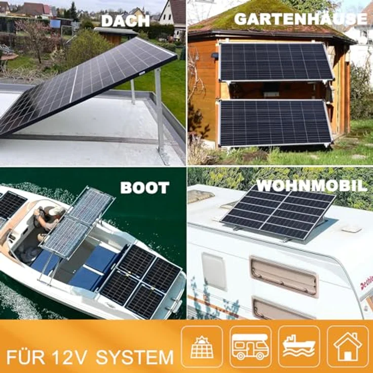 enjoy solar Monokristallin PERC Solarmodul 12V/50W, ideal für Garten und Wohnmobil, TÜV zertifiziert mit 90% Leistungsgarantie bis 10 Jahre – Bild 2