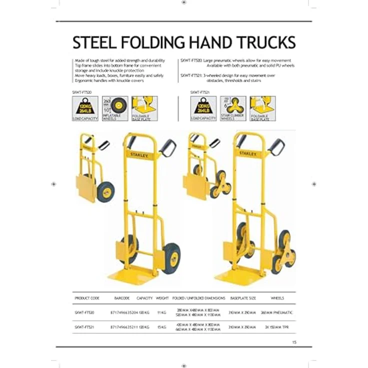 Stanley FT520 faltbare Sackkarre 120Kg – Bild 4