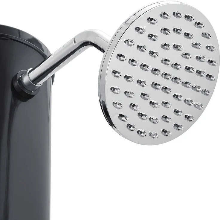 Juskys Solardusche Victoria 20 l Gartendusche mit Regendusche und Thermostat Schwarz Gartenschlauch Anbindung justierbare Duschkopf-Halterung – Bild 10