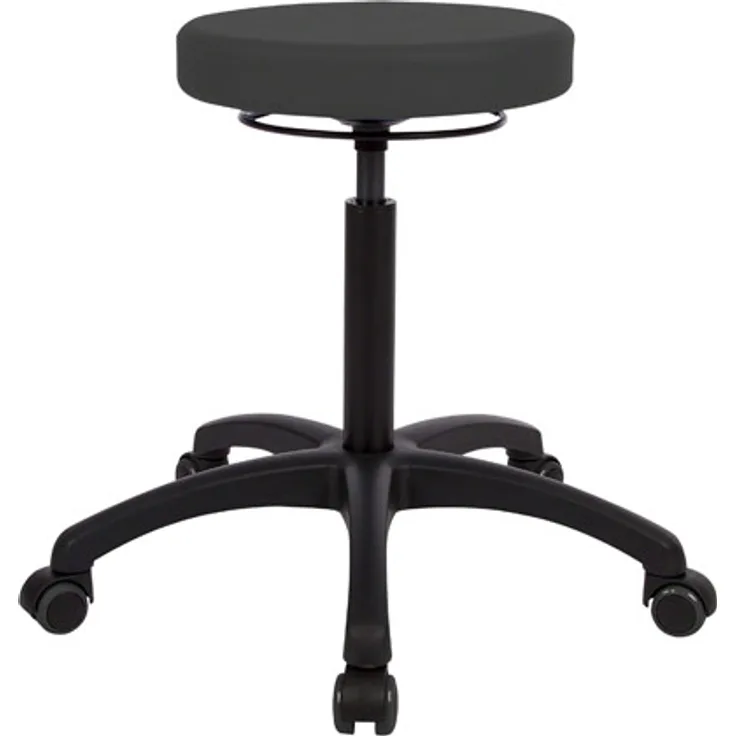 Drehhocker Standard mit Komfort-Polster und Rollen, Rollhocker Arbeitshocker, Anthrazit