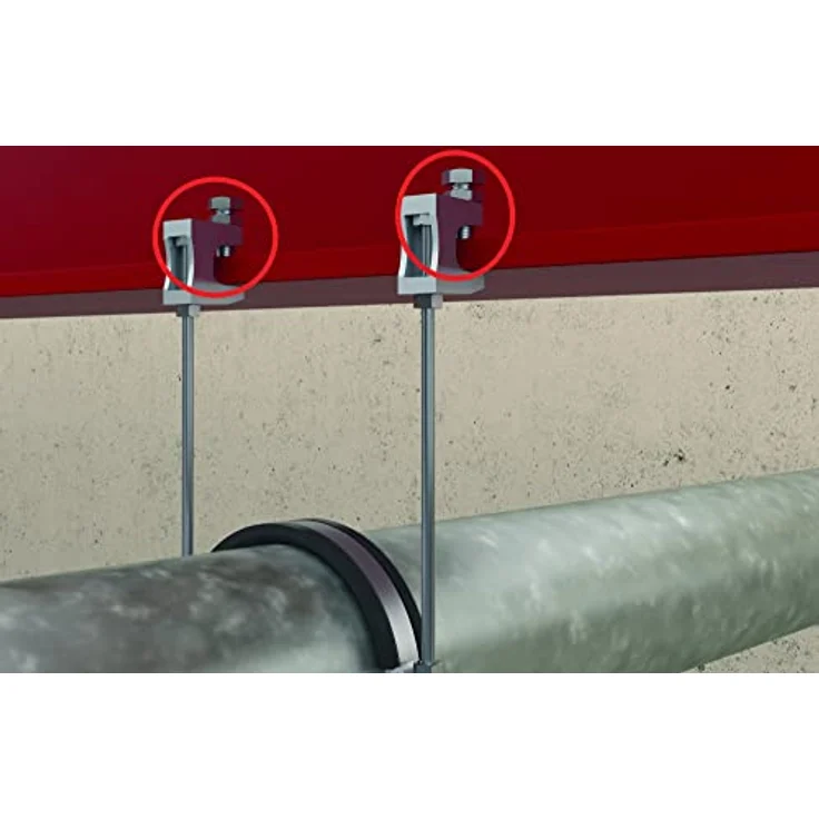 Fischer Trägerklammer 79687, 50 Stück, mit Gewindeaufnahme und Hohlschliff für Stahlträger-Befestigungen – Bild 2