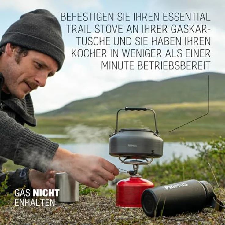 Primus Essential Trail Stove, Gaskocher mit Laminar Flow Brennertechnologie für 1-2 Personen, kompakt und standfest – Bild 2