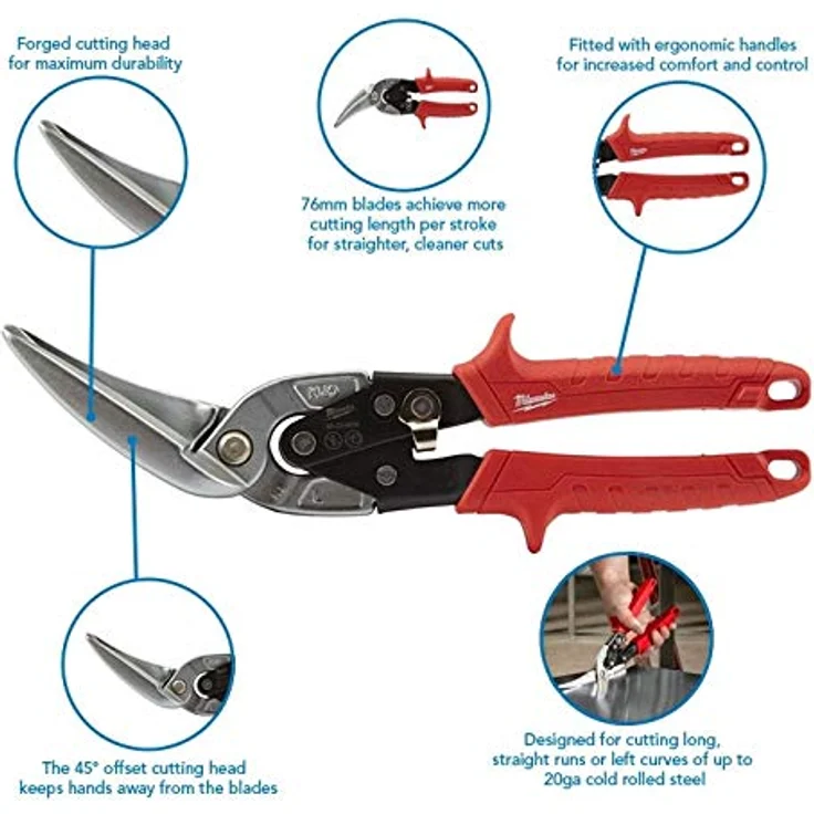 Milwaukee Elec Tool 48-22-4538 Luftfahrtschere mit langem Schnitt - Preisvergleich – Bild 4