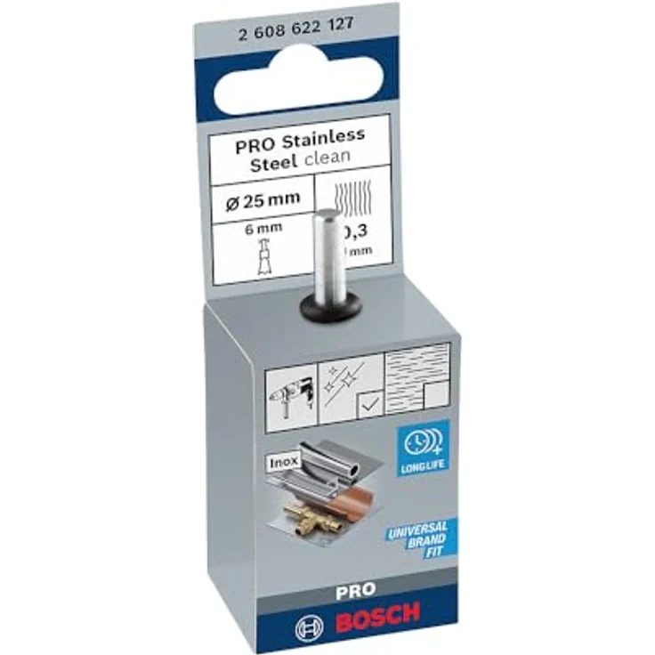 BOSCH Pinselbürste, Edelstahl, gewellter Draht, 0,3 mm, 25 mm, 4500 U- min, 2608622127 – Bild 4