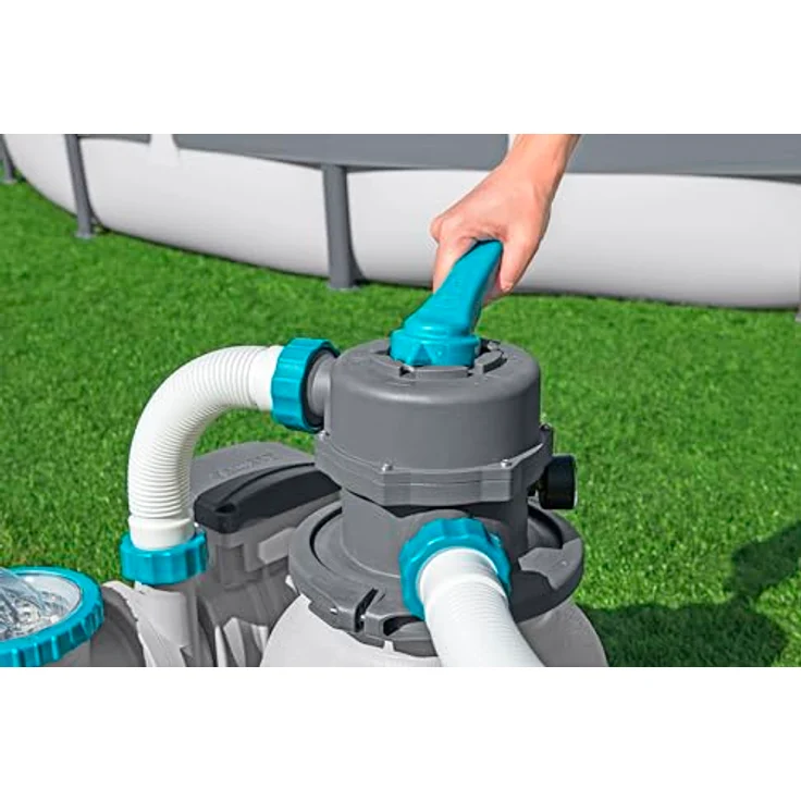 Bestway Sandfilteranlage 58515, Sandpumpe mit 6-Stufen-Regelventil und ChemConnect, für Pools bis 1600 l, 3028 l/h, korrosionsbeständig – Bild 4