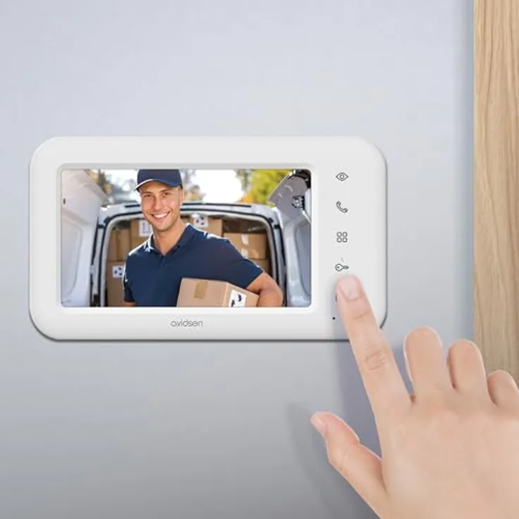 Extel Elia Smart 2 Video-Türsprechanlage mit 7 Zoll Touchscreen, 2 Draht-Technik, grau, 110 Grad Betrachtungswinkel, 6 Klingeltöne