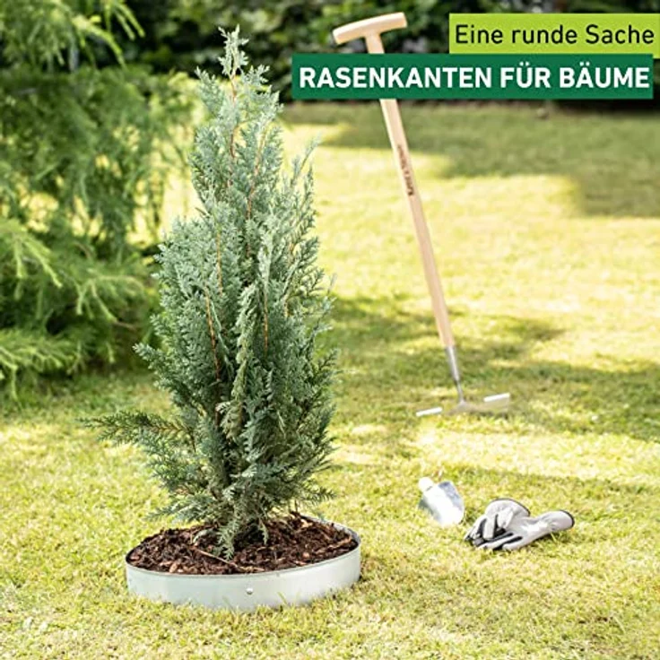 Windhager Rasenkanten Baumring-Set variabel, Raseneinfassung, Beeteinfassung, Beetbegrenzung, Mähkante, Rasen-Abgrenzung, DREI Größen formbar: Ø 35/53/70 cm, 07459 – Bild 2