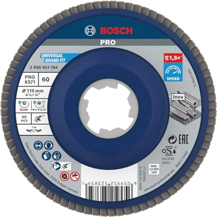 Bosch Accessories 2608621764 X-LOCK Fächerschleifscheibe, gewinkelte Ausführung Durchmesser 115mm 1St. – Bild 2