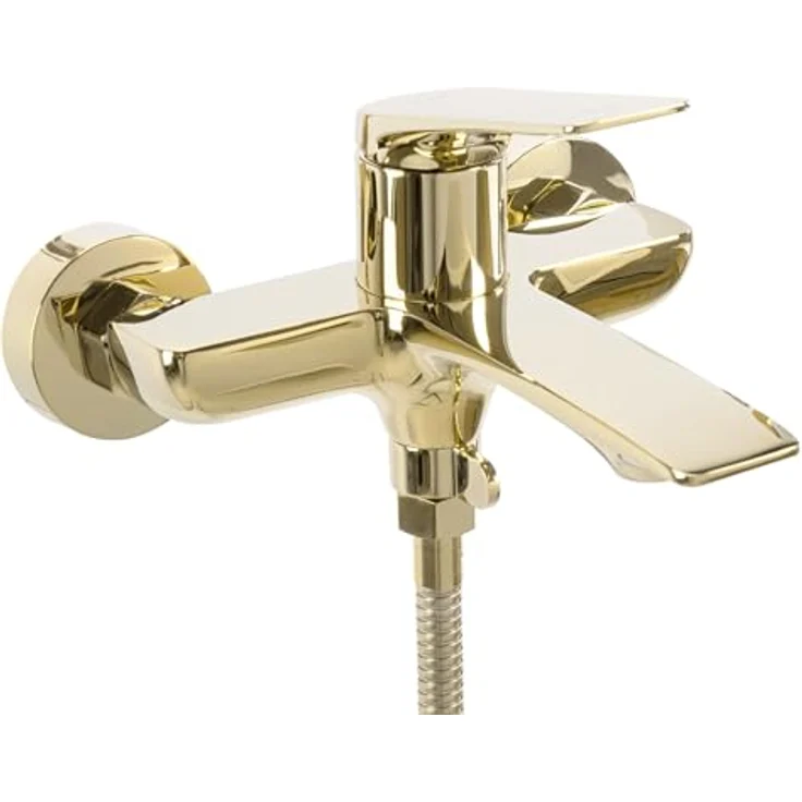 wohnwerk.idee Wannenarmatur Badewannenarmatur Einhebelmischer, Gold Schwarz Matt Gebürstet Anthrazit – Bild 2