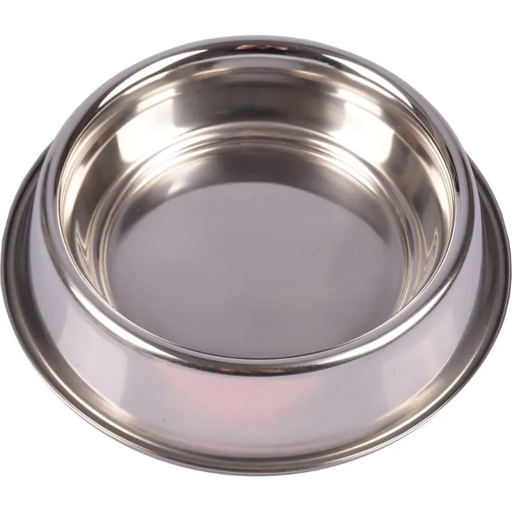BURI Futternapf Edelstahl Fressnapf 10,5cm Hundenapf Wassernapf Trinknapf K, mit Anti-Rutsch-Silikonring