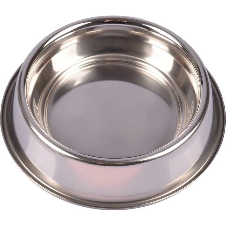 BURI Futternapf Edelstahl Fressnapf 10,5cm Hundenapf Wassernapf Trinknapf K, mit Anti-Rutsch-Silikonring