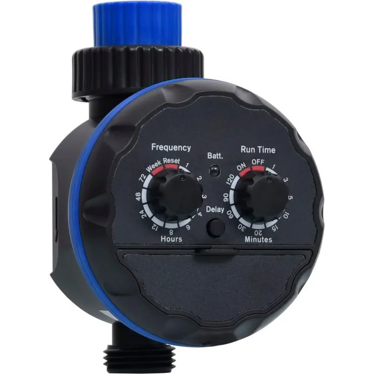 vidaXL Bewässerungssystem, Bewässerungstimer mit 1 Ausgang, wasserdicht und korrosionsbeständig, Schwarz und Blau