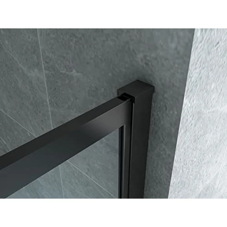 Aloni Walk-in-Dusche RECO120, Einscheibensicherheitsglas mit NANO-Beschichtung, Komplettrahmen, Klar-Glas, Schwarz-Matt - Preisvergleich – Bild 3