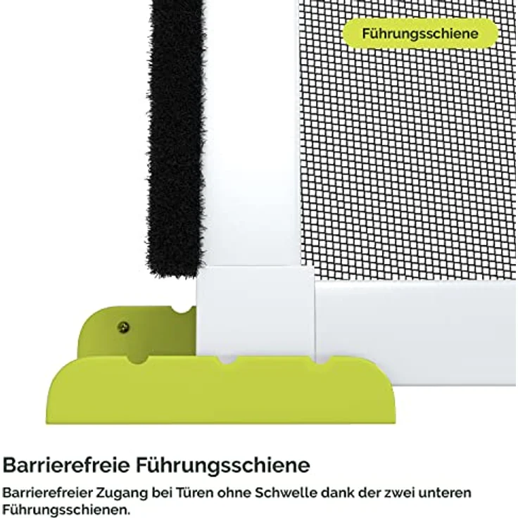 Nematek Premium Insektenschutz Schiebetür - Fliegengitter Schiebetüren für Terrassentüren als Bausatz - Fliegengitter Balkontür Schiebetür in 120 x 240 cm, weiß – Bild 5