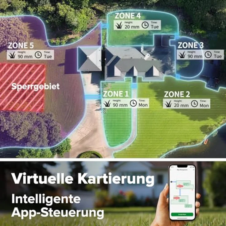 Greenworks Mähroboter AiMowbot 8, kabelloser Rasenmäher mit RTKVision für Rasenflächen bis 800 m², 54 dB Geräuschpegel – Bild 16