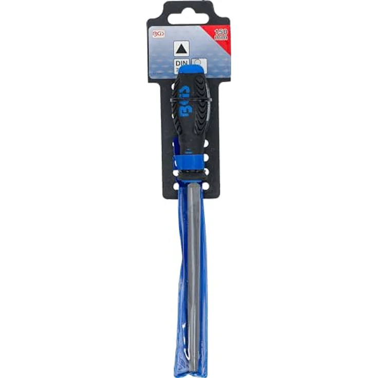 BGS TECHNIC Werkstattfeile dreikant Hieb 1, 150 mm, spitz zulaufend mit rutschsicherem 2-Komponenten-Griff – Bild 5