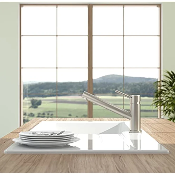 Villeroy & Boch Como Einhand-Spültischbatterie Hochdruck, Edelstahl massiv, 360° Schwenkbereich, 15,3 l/Min Durchflussmenge – Bild 3