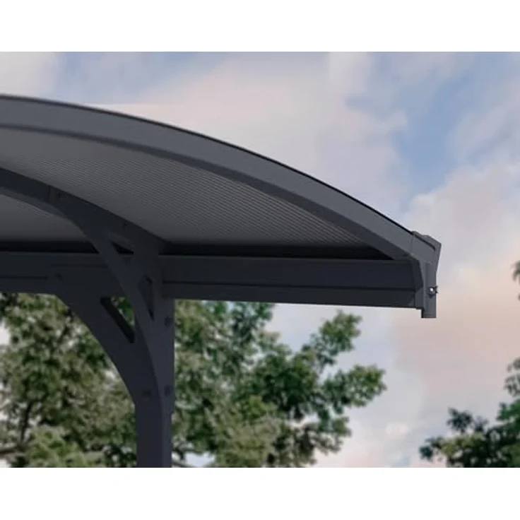 Palram Canopia Carport Bausatz Vitoria, 501 x 291cm, Einzelcarport aus rostfreiem Aluminium mit Polycarbonat-Dach, anthrazit, für PKW – Bild 5