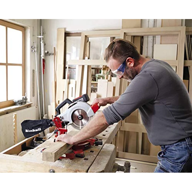 Einhell Akku-Kappsäge TE-MS 18-210 Li-Solo Power X-Change PXC (Li-Ion, 18 V, 3.000 min-1, neigbarer Sägekopf, X-Tend Werkstückauflagen, HM-Präzisionssägeblatt, ohne Akku und Ladegerät) – Bild 4