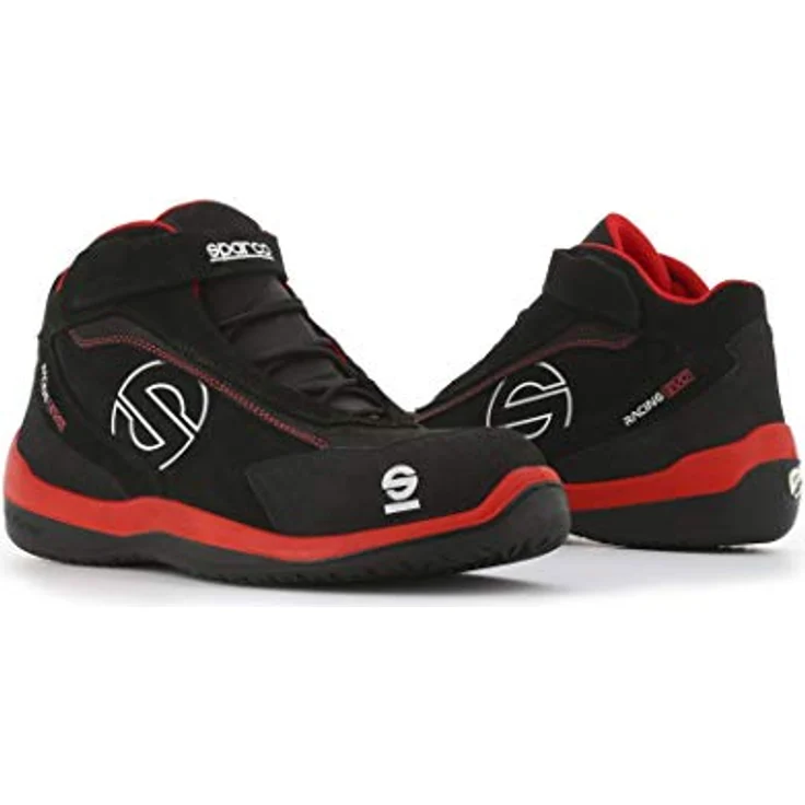 SPARCO Teamwork Sicherheitsschuhe Racing Evo S3, Rot und Schwarz, aus Leder und Wildleder, Größe 39, mit atmungsaktivem Mesh-Gewebe – Bild 4