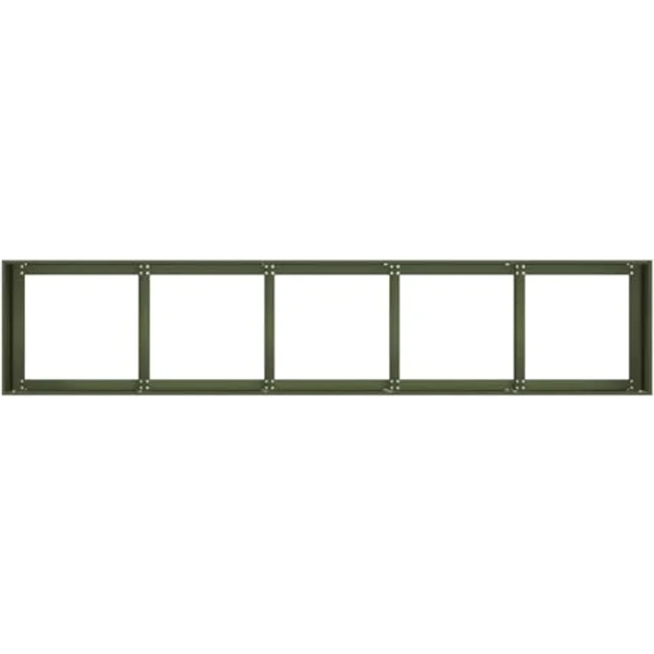 vidaXL Pflanzkübel Olivgrün 200x40x40 cm Kaltgewalzter Stahl, Garten-Hochbeet mit innenliegenden Stützbügeln – Bild 5