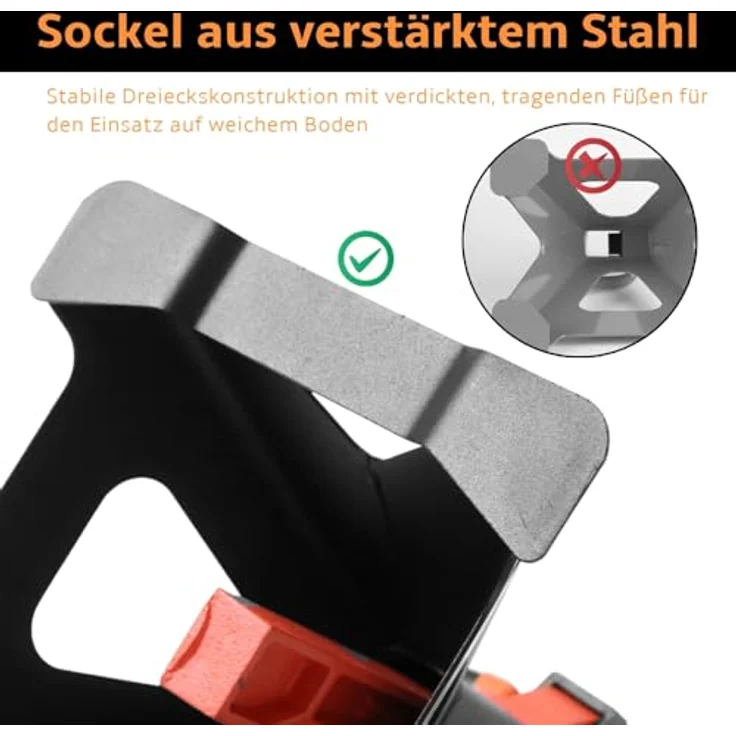 Melko Wagenheber 2er Set Unterstellbock 3000KG höhenverstellbar Stützböcke, max. Hubhöhe: 41,50 cm, rot/schwarz – Bild 5
