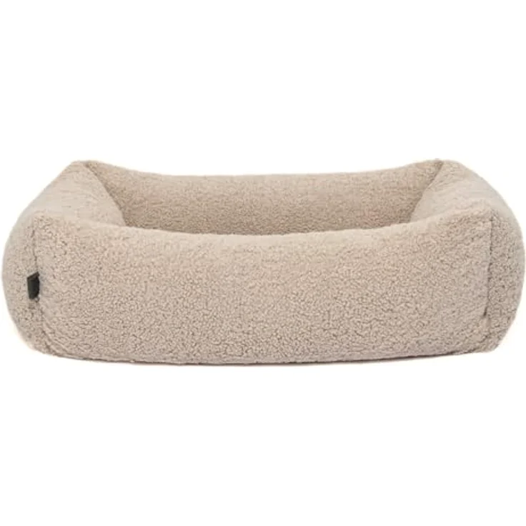 PAW WOW Sven Hundebett | Orthopädisches Hundebett aus Teddy-Stoff, waschbar, für kleine bis große Hunde, Greige, 80x60cm – Bild 1