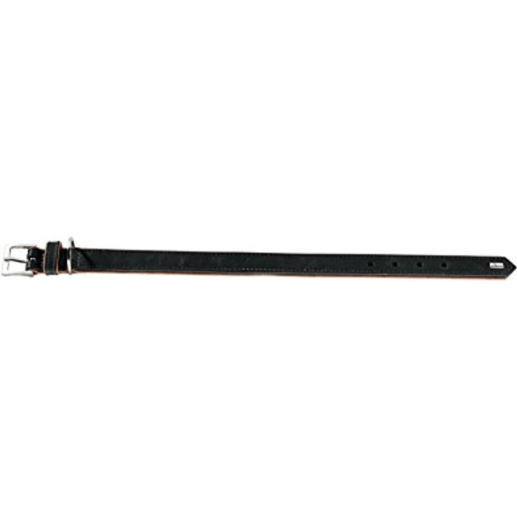HUNTER PORTO Hundehalsband, Leder, 30 (XS), schwarz/cognac – Bild 2