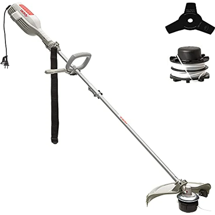 IKRA Elektro Sense Rasensense IES 1000 C Schnittkreis 37cm 1.000W inkl. Fadenspule Dickichtmesser Schultergurt – Bild 2